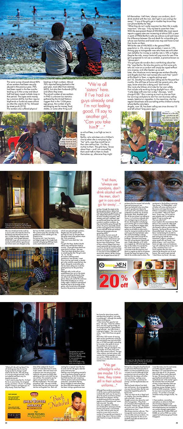 Lily Magazine article on Sex in Papua New Guinea - words and images by Brian Cassey