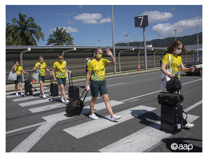 The Australian Olympic team departs Cairns for the Tokyo 2021 Games - Images by Brian Cassey for AAP