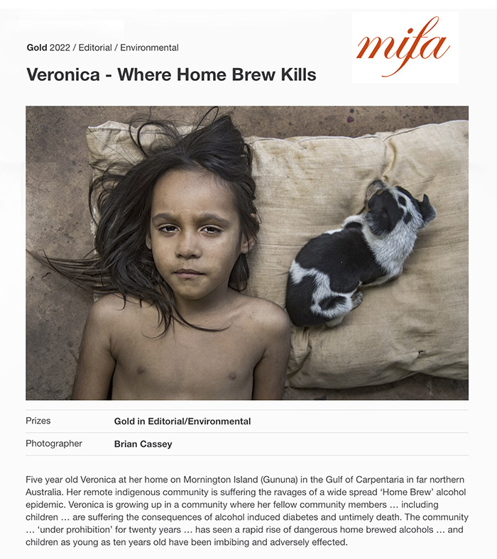 Moscow International Foto Awards (MIFA) 2022 Winning images Gold Award - Editorial Environment - "Veronica - Where Home Brew Kills", Bronze Award - People Culture - "Mother Africa" by Brian Cassey
