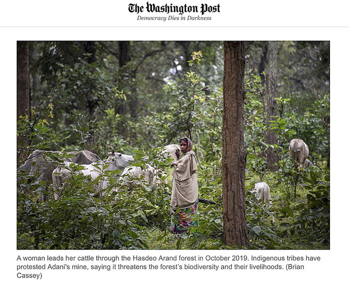 The Washington Post story on India crack down on critics of coal - Adani & the Gond - images by Brian Cassey